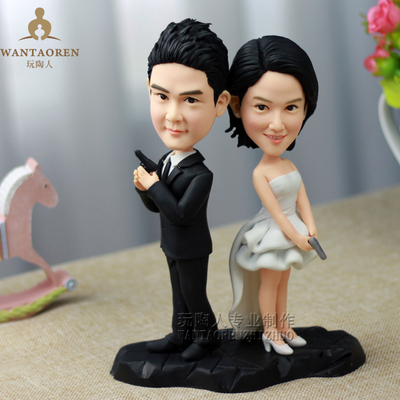 保卫爱情-软陶人偶真人公仔定制diy泥塑雕塑捏泥人陶偶照片礼物