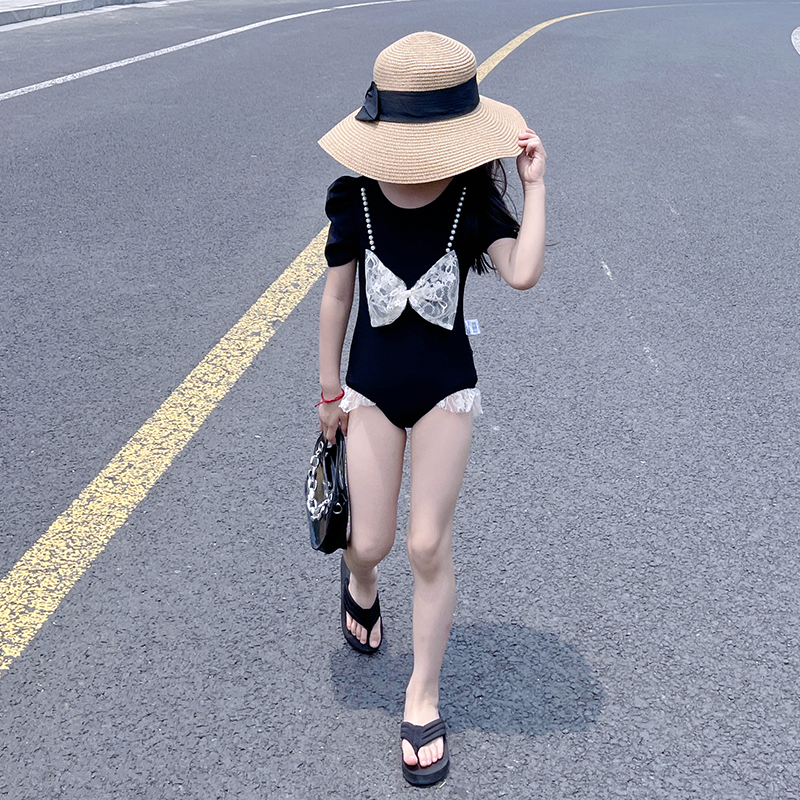女童泳衣夏季女大童夏天洋气儿童泳衣裤连体游泳服5岁小女孩6泳装