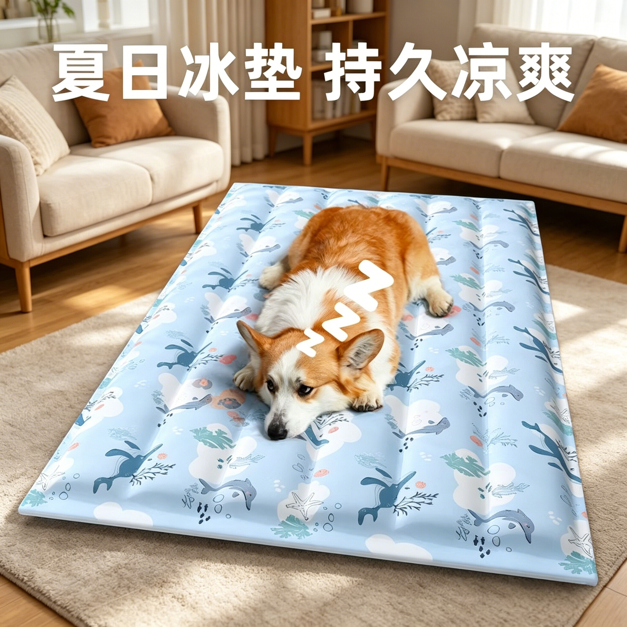 夏日冰垫猫狗垫子宠物降温垫卡通印花持久凉爽猫咪狗狗凉席垫