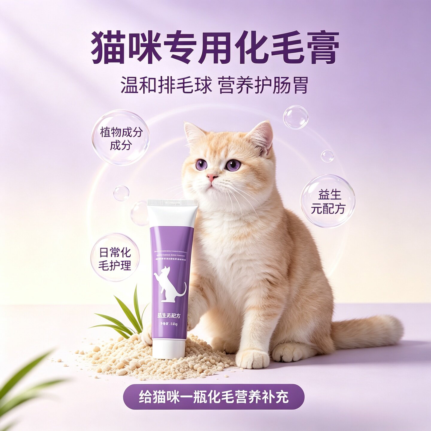 化毛膏鱼油猫咪专用营养膏防掉毛化毛猫草片调理肠胃排毛猫狗专用