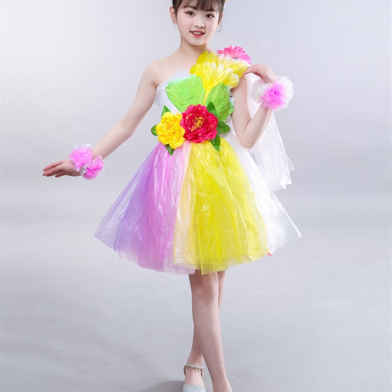 儿童环保服装亲子时装秀朔料袋手工创意制作幼儿园走秀活动演出