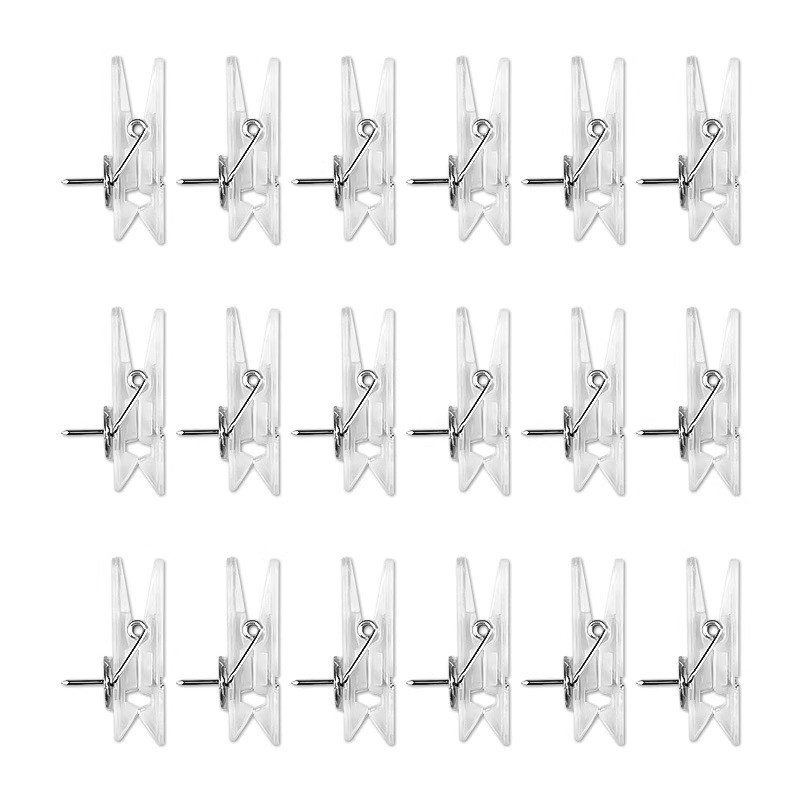 照片夹透明b图钉夹子幼儿园留言毛毡板钉子工字钉卡片相片展示夹
