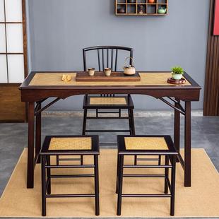 折叠茶桌椅组合楠竹禅意功夫泡茶台家用小户型阳台喝茶桌子 新中式