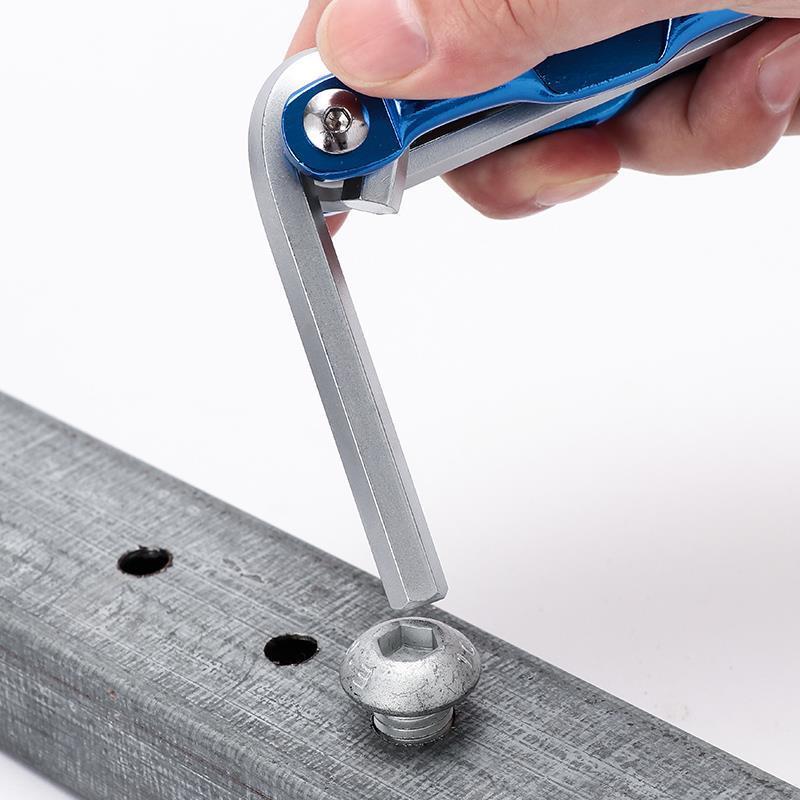 折叠式内六角扳手便携式公制英制梅花螺丝刀组合六方扳手工具套装