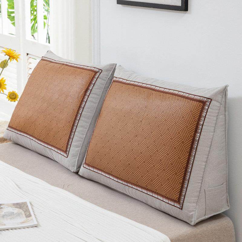 藤席三角靠枕客厅沙发护腰靠垫卧室床头靠背枕榻榻米床靠腰枕夏季,居家布艺,床头靠垫,淘宝优惠券,粉丝福利购,淘宝优惠卷