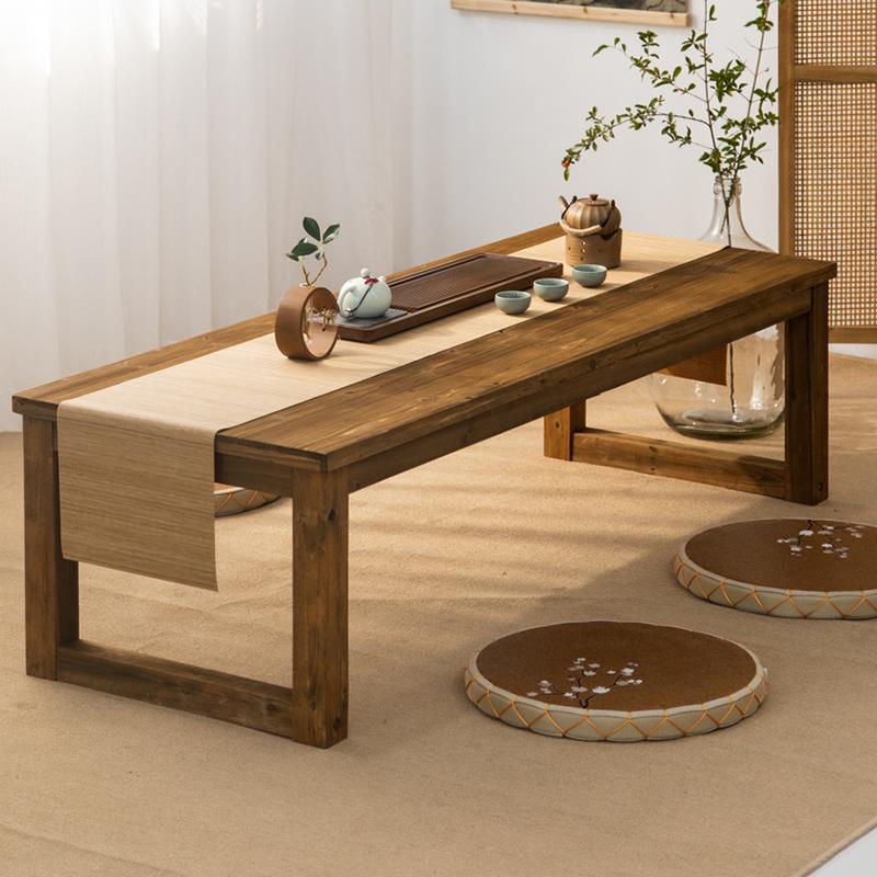 飘窗小炕茶几桌子长方形榻榻米窗台中式日式泡茶日式实木矮桌国学