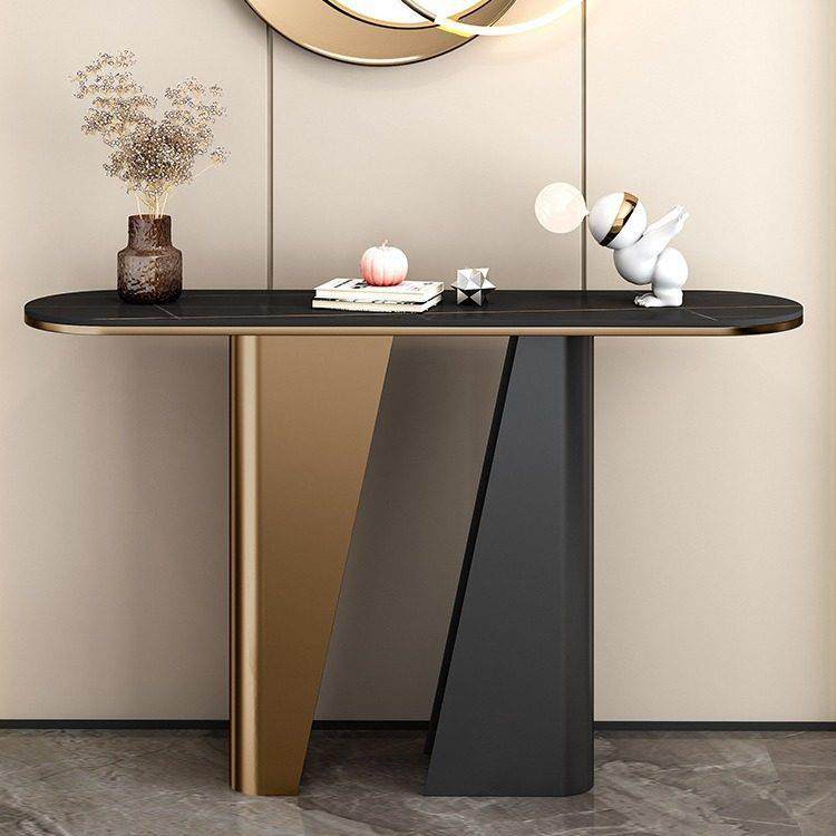 意式轻奢风玄关桌靠墙条案现代简约入户岩板超窄隔断端景台装饰柜