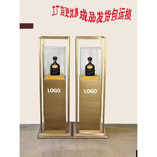 定制展柜不锈钢电镀烤漆高端白酒展示台独立金属展柜酒水柜陈列架
