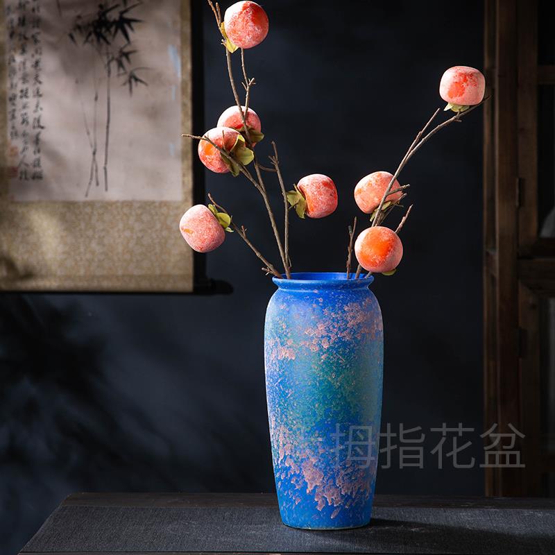 景德镇无孔花盆插鲜花水养花瓶高温陶瓷花盆耐用泼墨复古风新中式