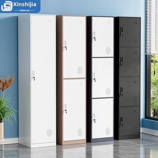 窄边铁皮单门柜办公室金属储物柜健身房员工宿舍更衣柜带锁衣柜
