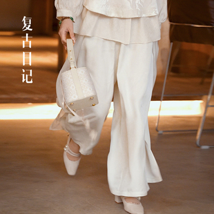 子2F1K7841 裤 复古日记新中式 国风女装