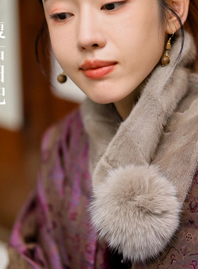 复古日记新中式国风女装搭配围脖25DWJ2225