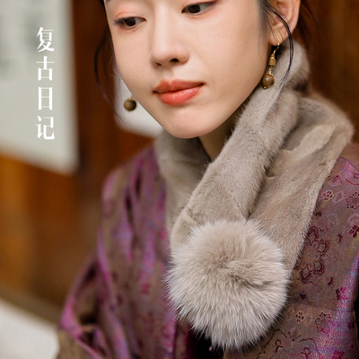 复古日记新中式国风女装搭配围脖25DWJ2225