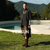 PERSUN 高级感谧影纯羊毛不对称针织披肩套头衫 NO.备述春季 特价