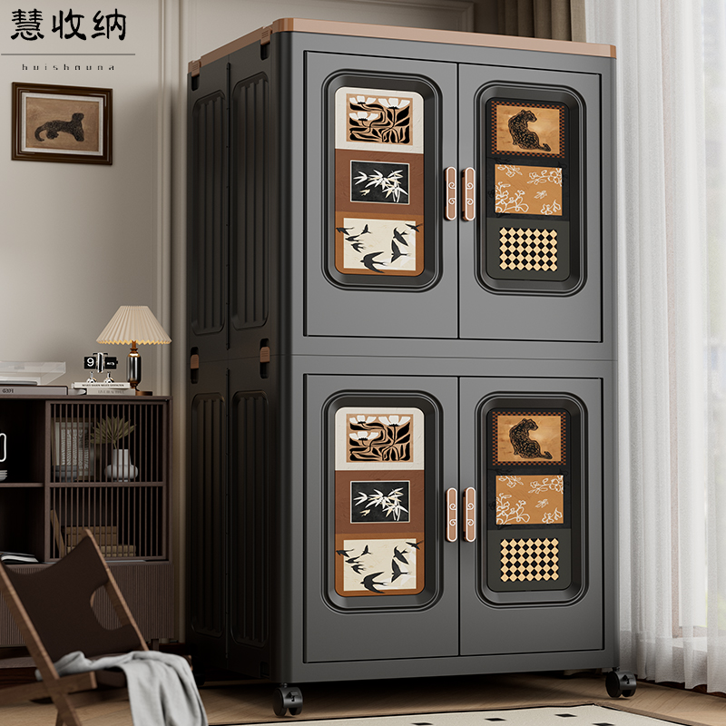 收纳柜可折叠家用带轮衣服收纳箱