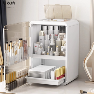 化妆品收纳盒桌面防尘多功能分区格整理盒梳妆台护肤品口红置物架
