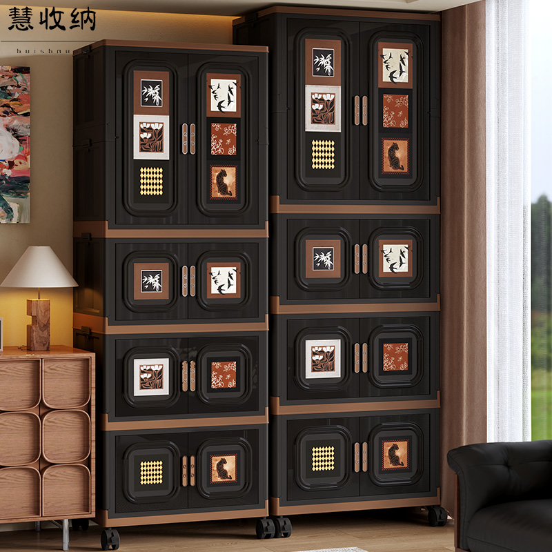 中古风简易衣柜出租房衣物收纳柜