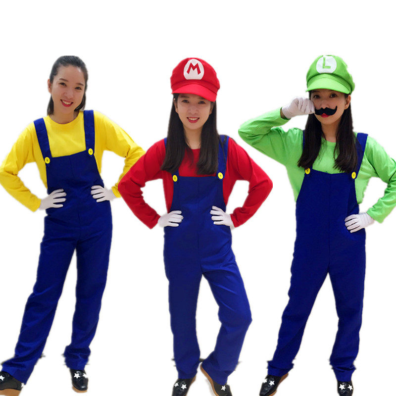 成人儿童超级玛利欧奥衣服舞台表演服装马力奥亲子节日走秀演出服