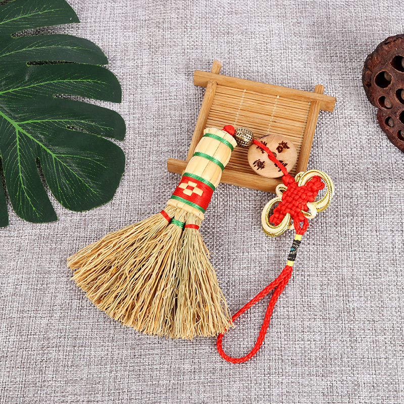 高粱苗小扫把宝宝婴儿床头安睡小扫帚孕妇随身笤帚迷你胆把小挂件