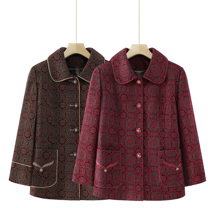 中老年人春秋装外套奶奶女翻领气质妈妈早秋60岁70老人太太小个子