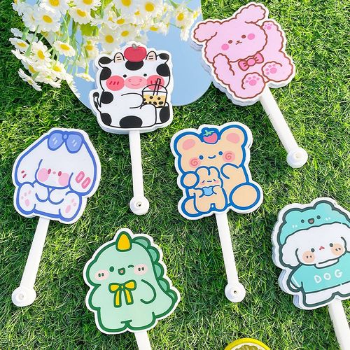 可爱折叠扇子卡通迷你塑料折扇口袋圆扇儿童便携随身团扇夏天礼品