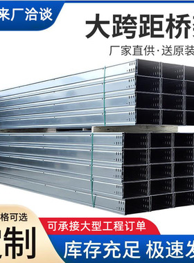 加工定制大跨距电缆桥架线槽镀锌耐腐蚀金属 配电输电设备工程用
