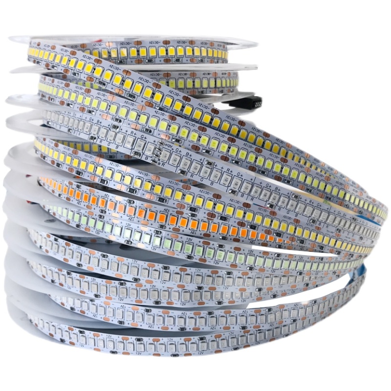 led灯带12V24V低压2835贴片自粘240软灯条超亮裸板装饰展柜线条灯