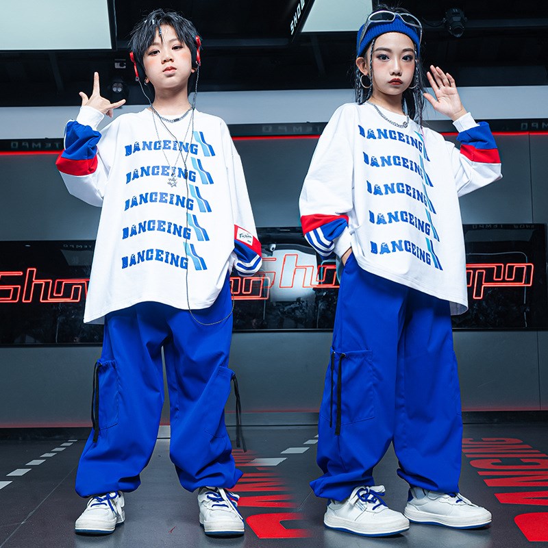 西海岸儿童街舞潮服架子鼓模特HIPHOP演出服少儿酷炫春秋长袖套装
