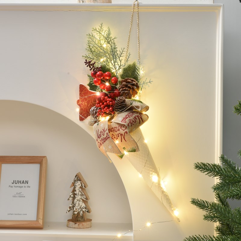 圣诞节装饰品花环挂件挂饰场景布置饰品门挂拍摄道具拍照饰物摆件