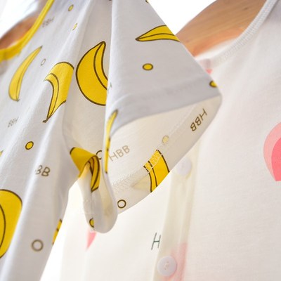 宝宝上衣短袖纯棉夏季空调衣服婴儿开衫睡衣男女儿童超薄款防蚊衣