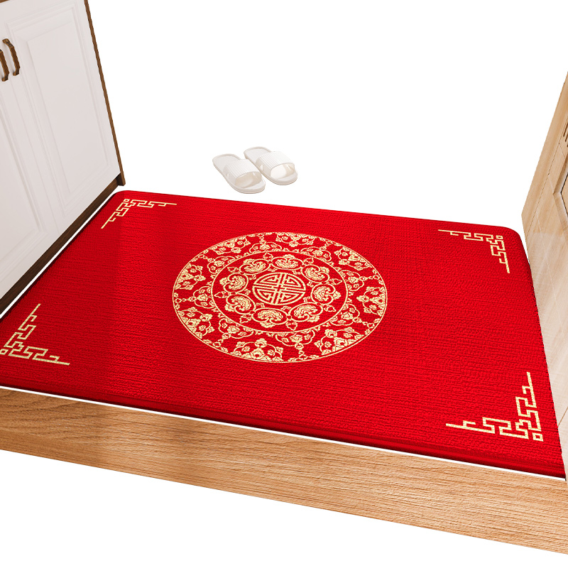 大江地垫新中式进门地毯家用红色大门除尘入户门脚垫高级门口门垫