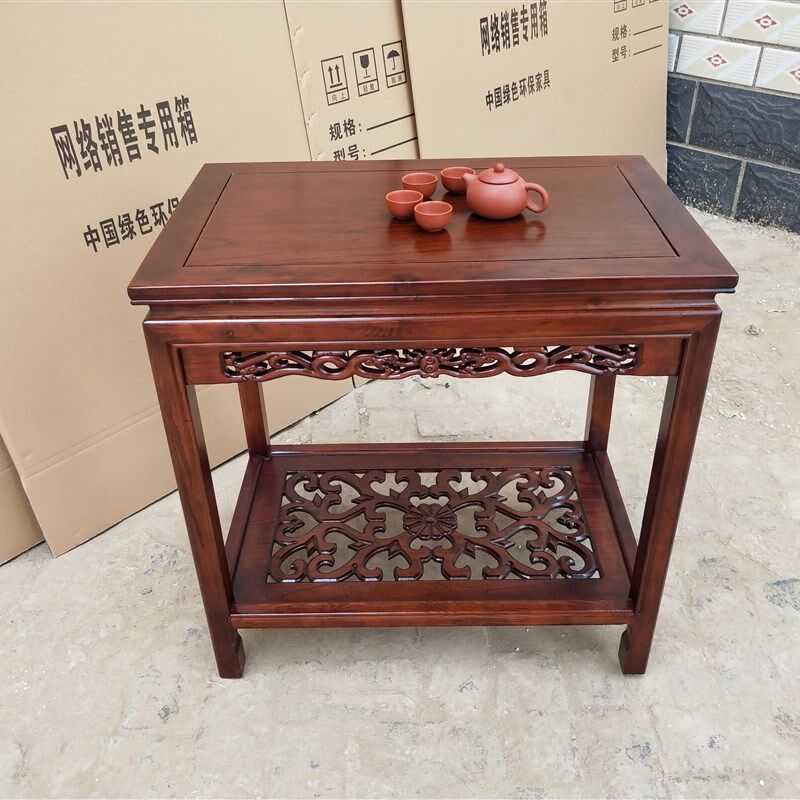 盆景架实木鱼缸架奇石架客厅置物架中式花架子木质长方形沙发边几