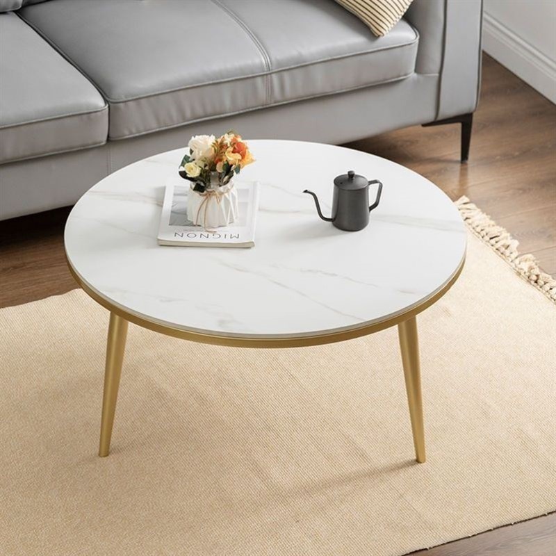 简约铁艺圆桌架茶几桌腿支架圆形餐台桌组合边几岩板休闲桌脚底座