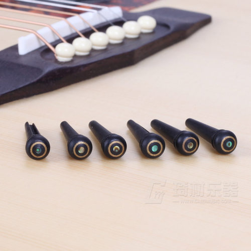 琦材乐器 民谣吉他 金圈乌木弦锥 镶嵌贝壳 固弦椎 弦钉 弦柱