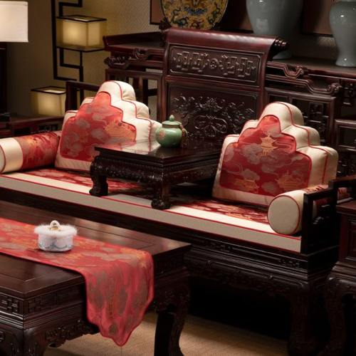 坐垫新中式罗汉床垫子家用红木座垫防滑垫实木家具海绵乳胶定制