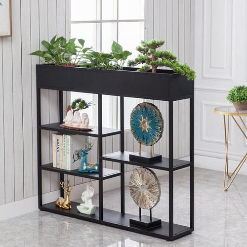 咖啡餐厅装饰落地屏风隔断置物架客厅北欧铁艺办公室绿萝植花架