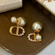 爆款 DICD D家字母珍珠耳环女2026新款 高级感耳钉复古气质独特耳饰