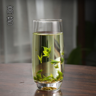 日式泡绿茶专用玻璃杯创意耐热男士夏季茶杯单层家用耐高温水杯子