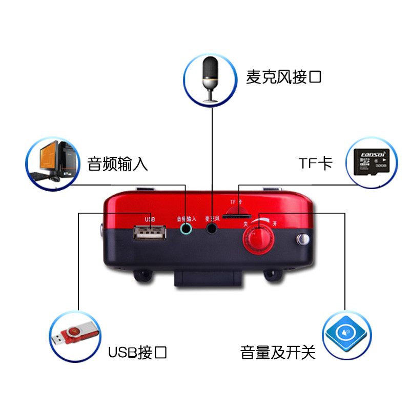 插卡收音机老年人听唱戏音箱便携式MP3音乐扩音器音响一体随身听