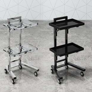 美发店工具车理发店专用烫染推车杠子收纳置物架剪发可移动小推车