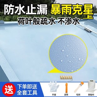 屋顶防水胶补漏裂缝渗水涂料顶楼专用材料水泥房顶外墙防漏堵漏王