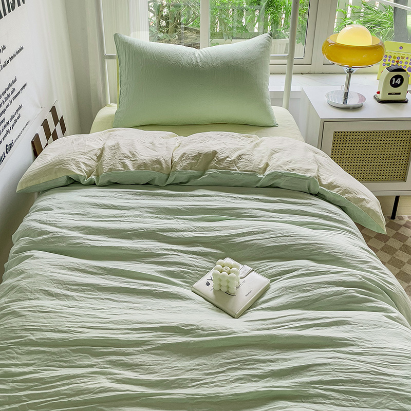 水洗棉双层纱床上学生宿舍三件套上下铺带被子枕头大学单人六件套