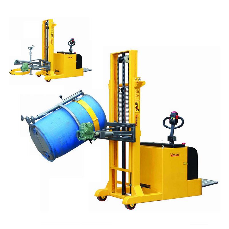 无腿平衡配重式油桶翻转倒料车电动油桶堆高机全自动油桶码垛车