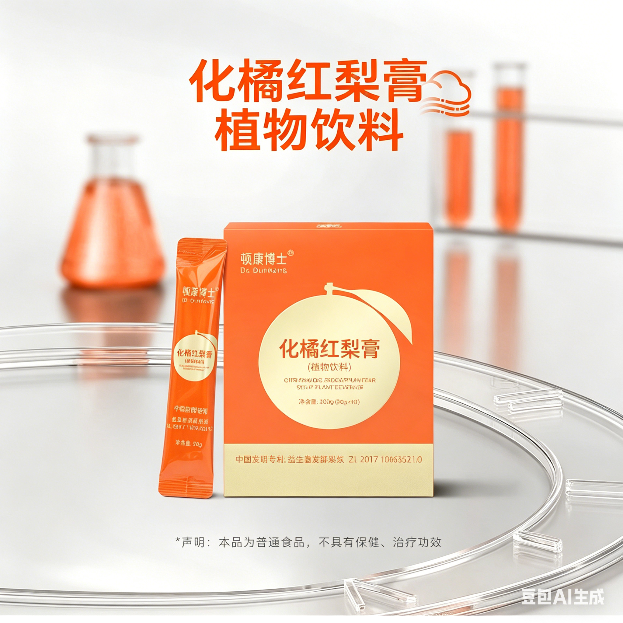 顿康博士化橘红梨膏植物饮料益生菌润燥清化肺痰20g*10袋