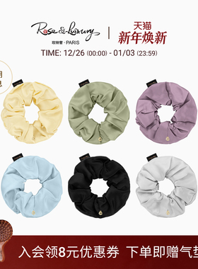 rose&luxury22姆米100%真丝桑蚕丝6cm大号大肠发圈护发皮筋女