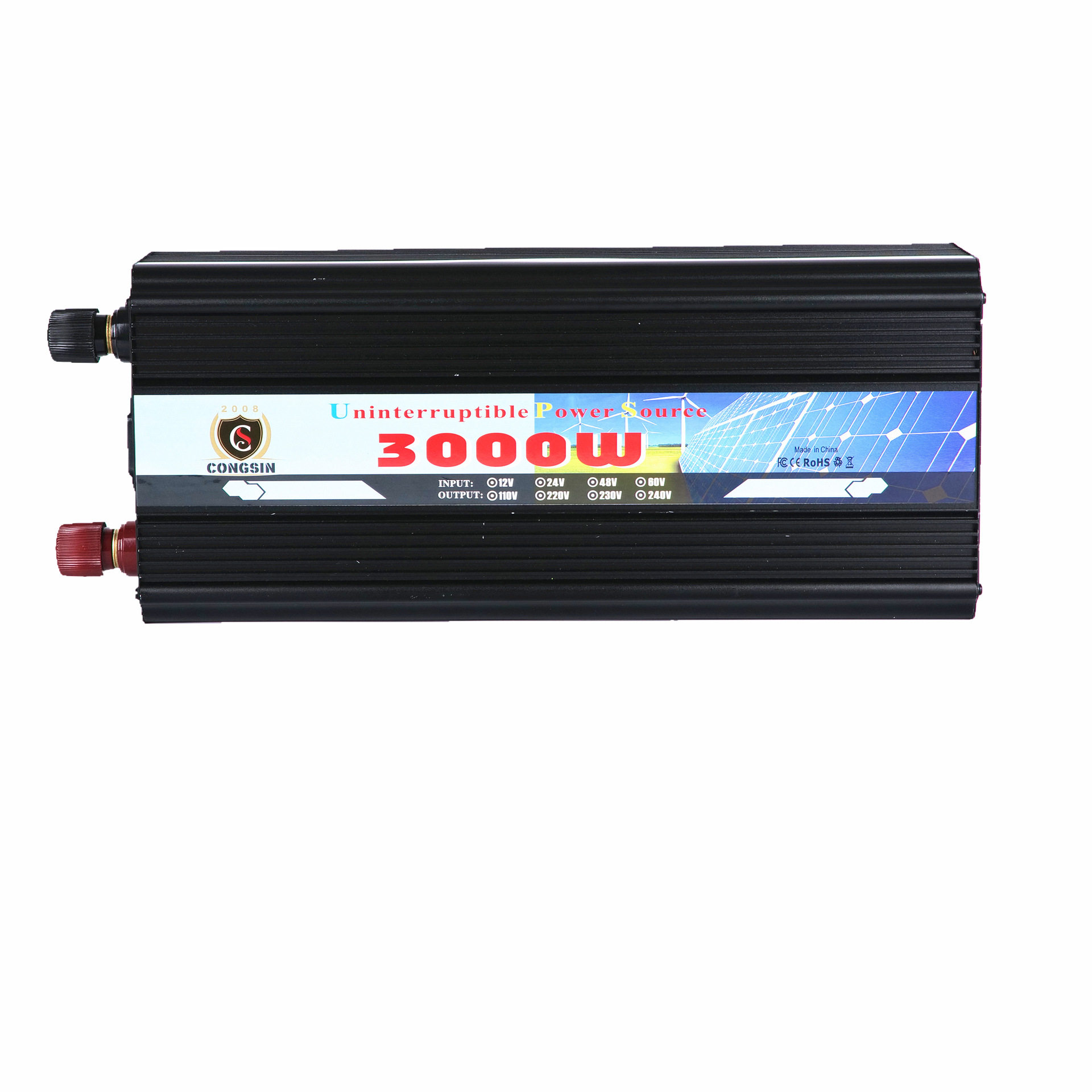 厂家直发 3000W修正波逆变器 双风扇双插座 黑色外壳带LCD显示屏