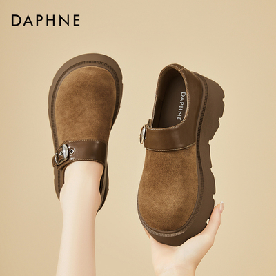 达芙妮厚底增高复古勃肯鞋