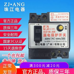 总开关 珠江家用漏电断路器220V两相40a60安漏电保护器开关32a