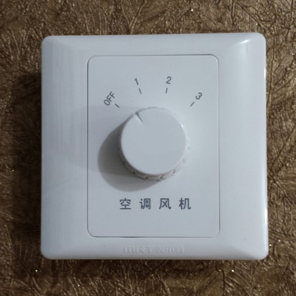 美尔特中央空调风机盘管温控器机械式旋钮调三速控制开关面板86型
