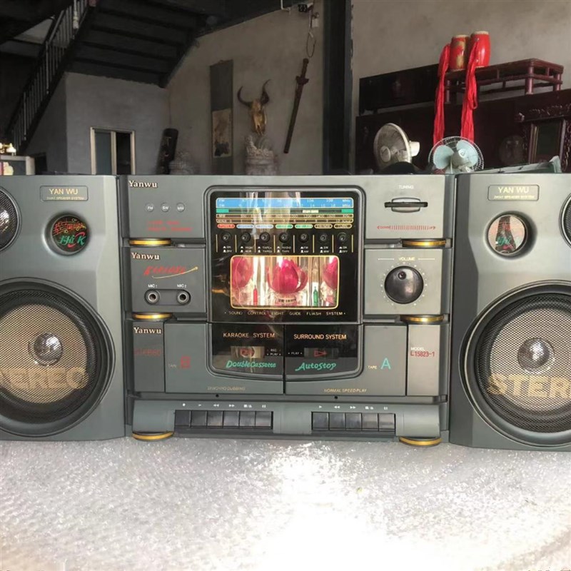 老式经典的怀旧双卡收录机录音机A复古磁带机卡带录音机完整可使